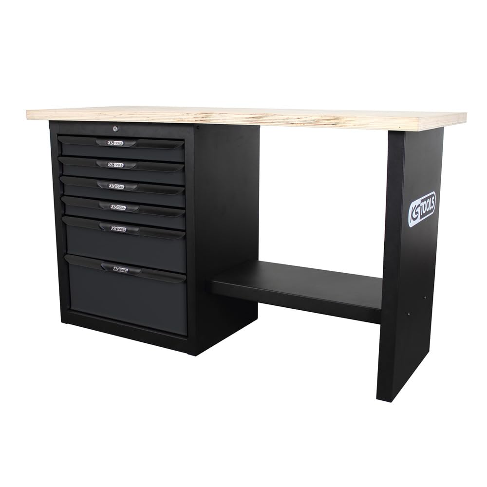 KS Tools 865.0150 Établi garage 6 tiroirs bois 1500 kg