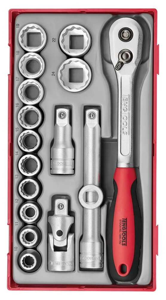 Teng Tools TT1 coffret douilles 1/2" 12 pans 17 pièces