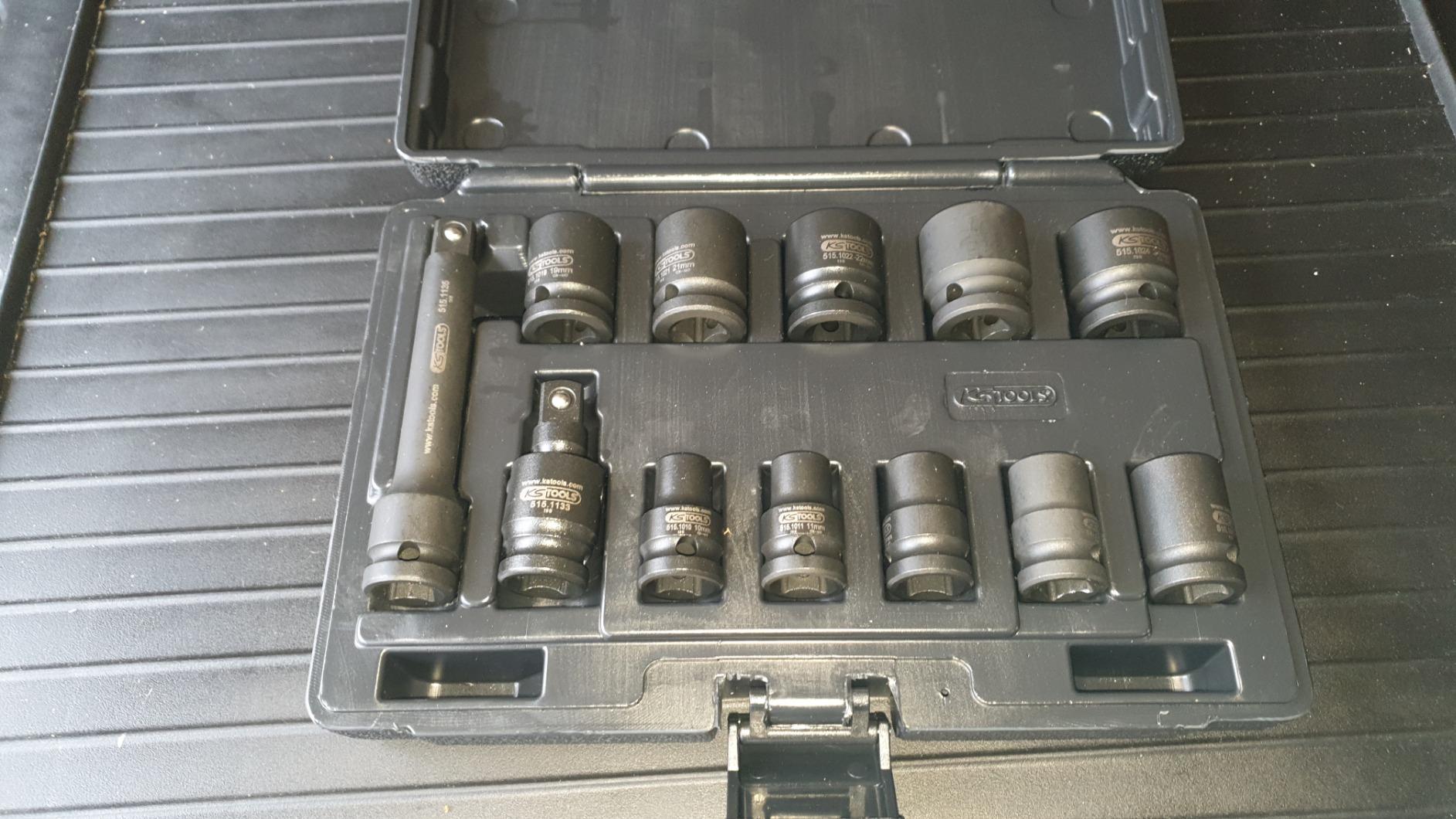 KS Tools 515.0112 Coffret douilles à choc 1/2" 12 pièces Cr-Mo