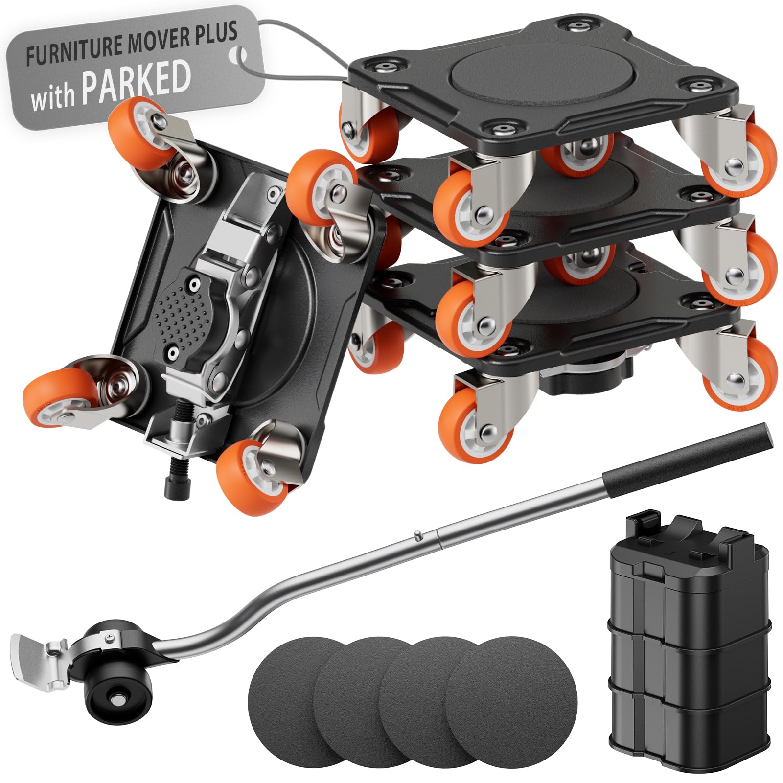 ONEON Kit déplace-meuble 8 doubles roues profil bas