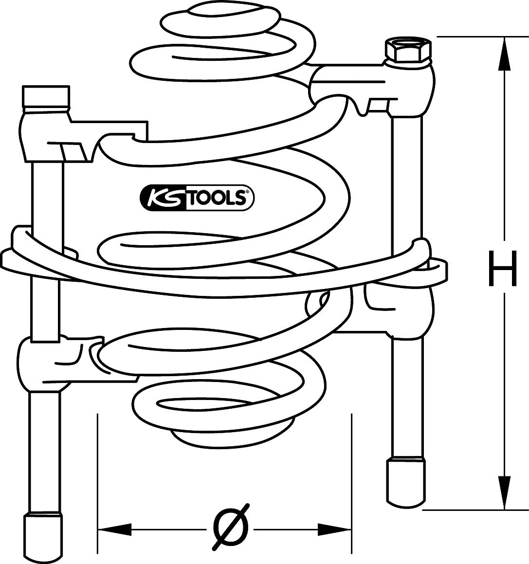 KS Tools 670.0051 compresseur de ressort 300 mm 1,8 t