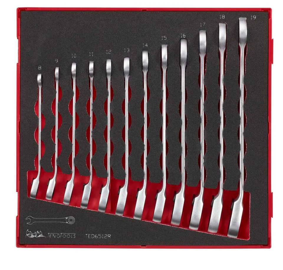 Teng Tools FOAM2 jeu clés mixtes à cliquet 12 pcs réversible
