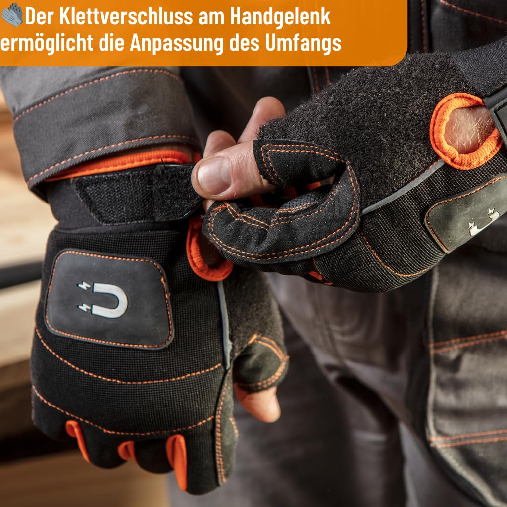 NEO Tools gants de travail sans doigts 10" aimantés