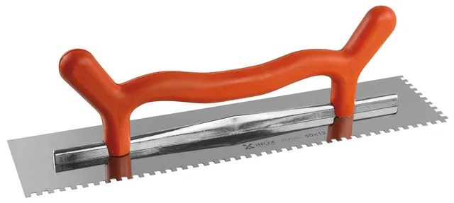 Mondelin platoir denté 2 mains 50x12 cm dents 8 mm