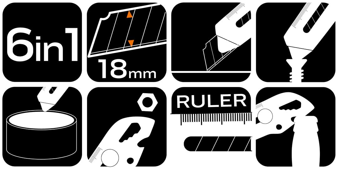 NEO TOOLS 63-713 Cutter 18 mm inox 155 mm gradué