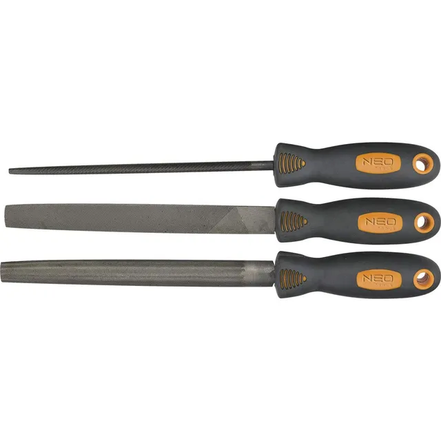 NEO TOOLS lot 3 limes métal 200 mm T12 taille 2