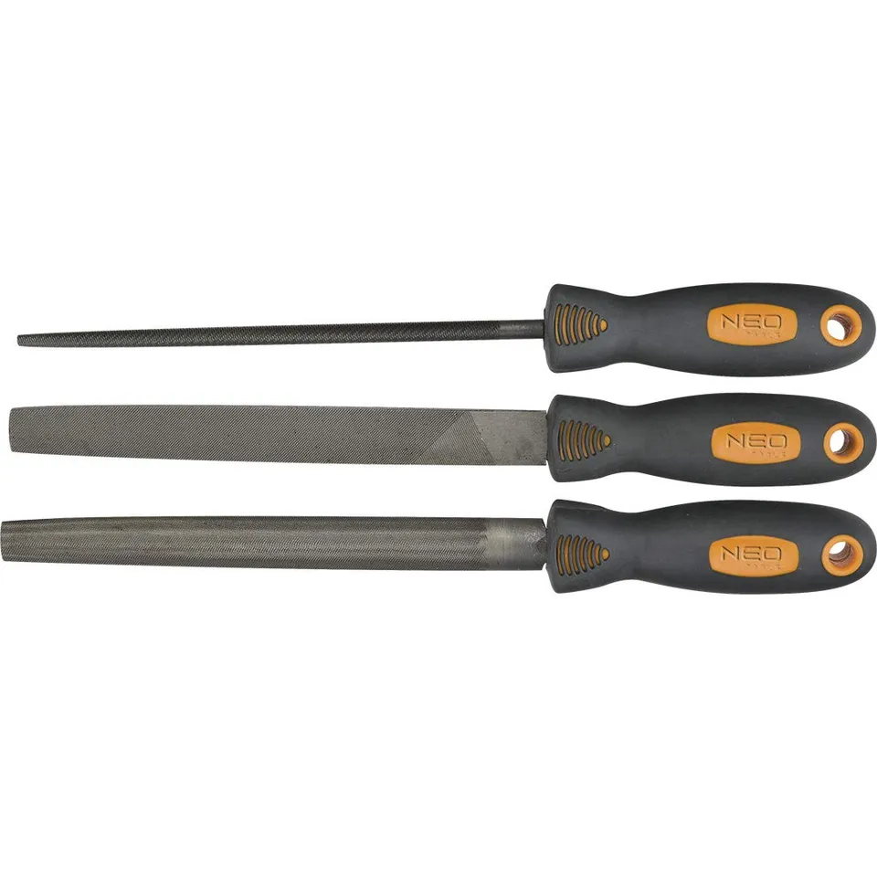 NEO TOOLS lot 3 limes métal 200 mm T12 taille 2