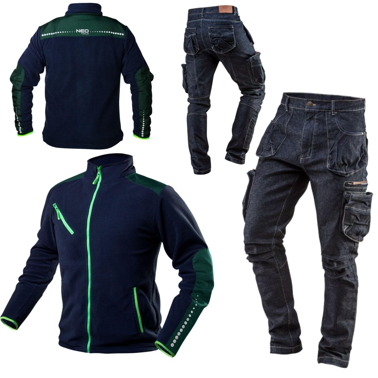 Neo Tools Pantalon Travail Denim XXL Cargo Renforcé