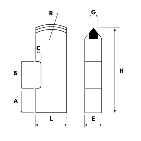 Guillet Couteau lumière latérale carbure cliveuse pierre