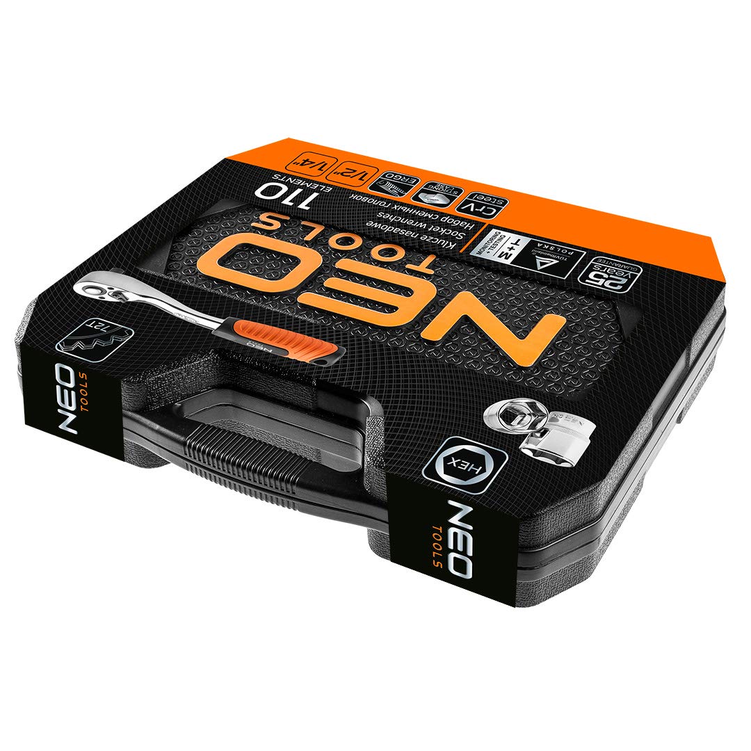 NEO TOOLS 08-666 coffret douilles 110 pièces 1/4 1/2