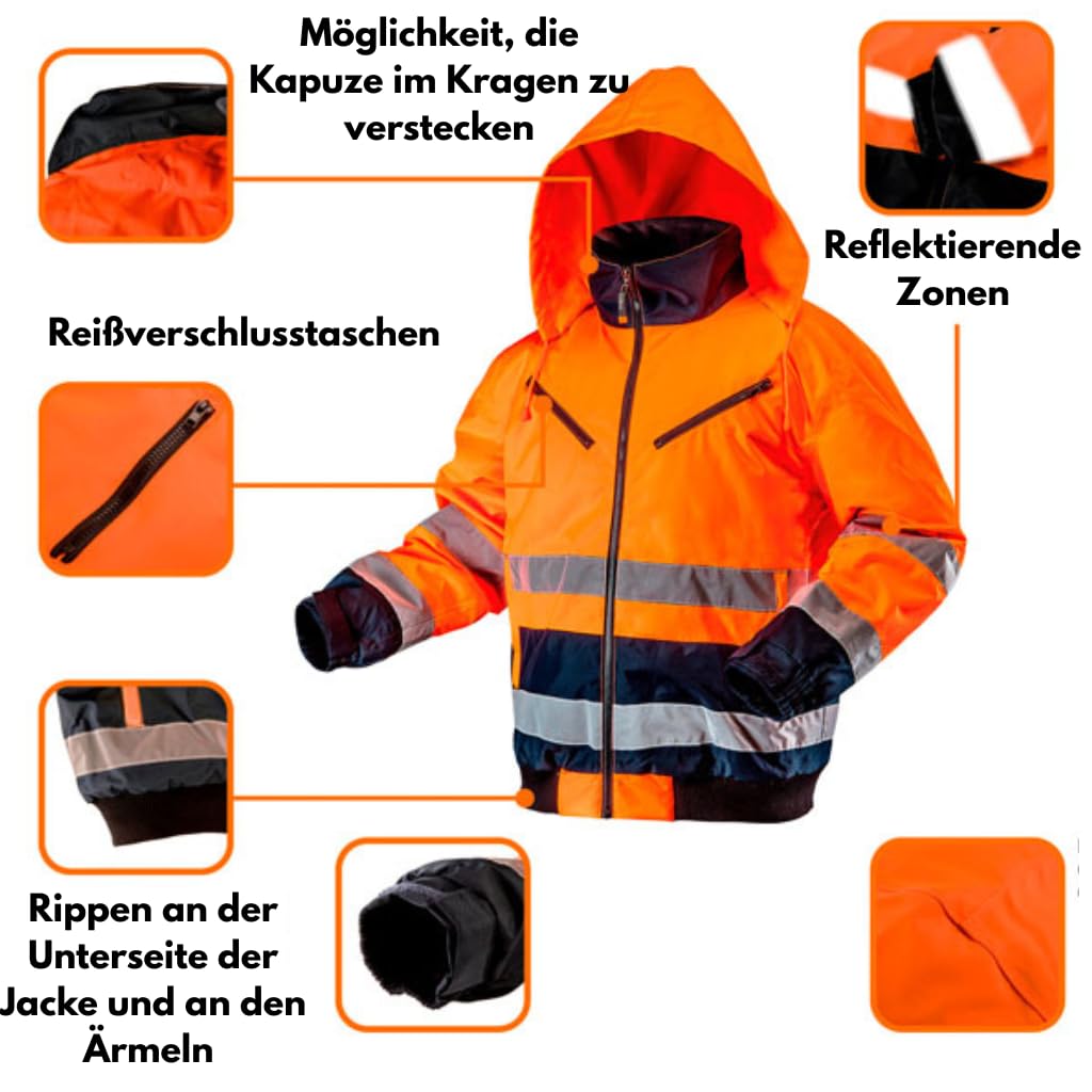 NEO Tools Parka Travail Jaune Fluo Homme