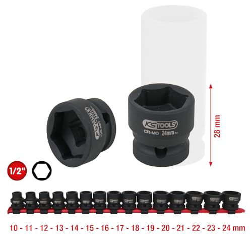 KS TOOLS 515.0055 jeu douilles à chocs courtes 1/2" 6 pans