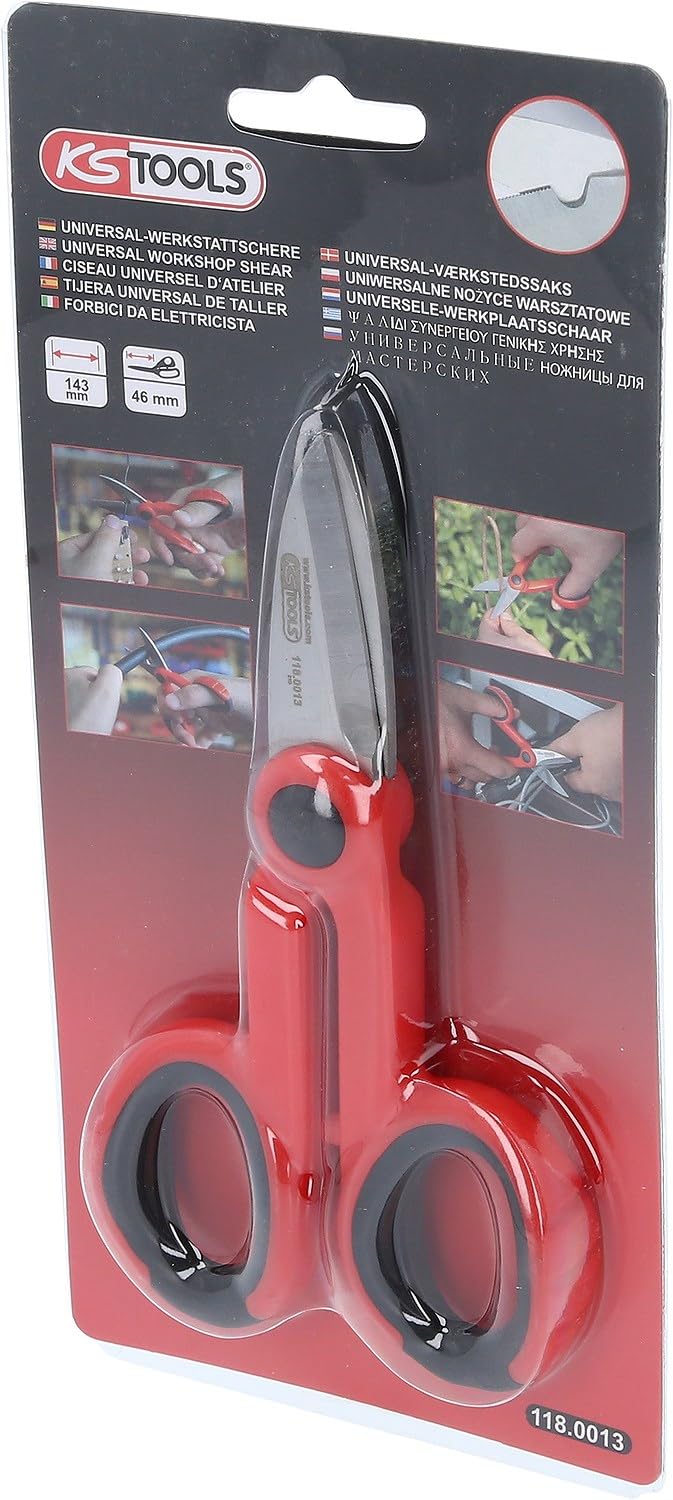 KS Tools 118.0013 ciseaux atelier universels 143 mm inox