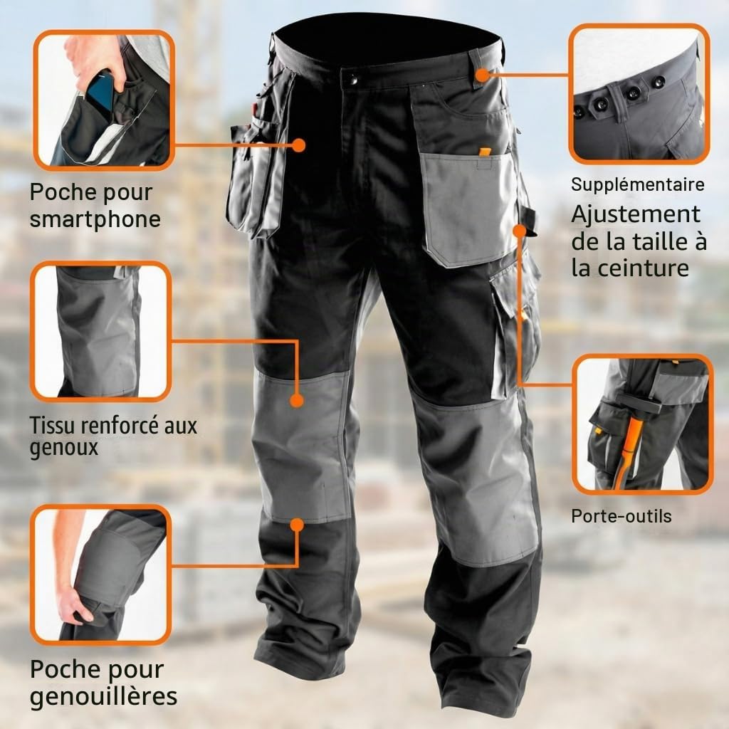 NEO Tools pantalon de travail oxford renforcé taille 50 poches