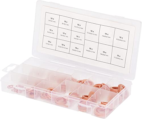 KS TOOLS 970.0040 assortiment 150 joints cuivre 5-17,5 mm