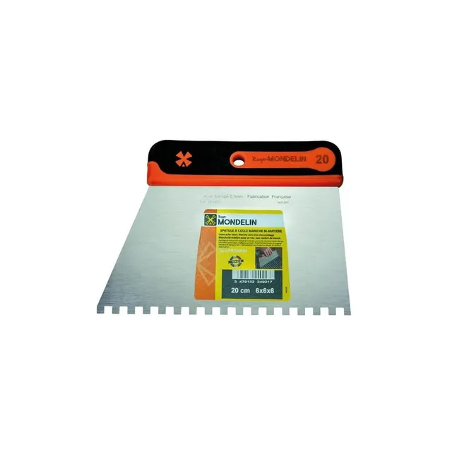 Mondelin spatule dentée 20 cm 6x6 mm bimatière