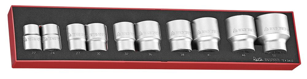 Teng Tools FOAMX4 coffret douilles 3/4" 10 pièces 6 pans