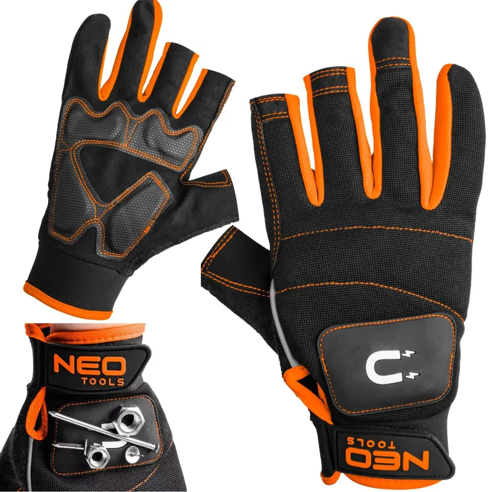 NEO Tools gants de travail sans doigts 10" aimantés