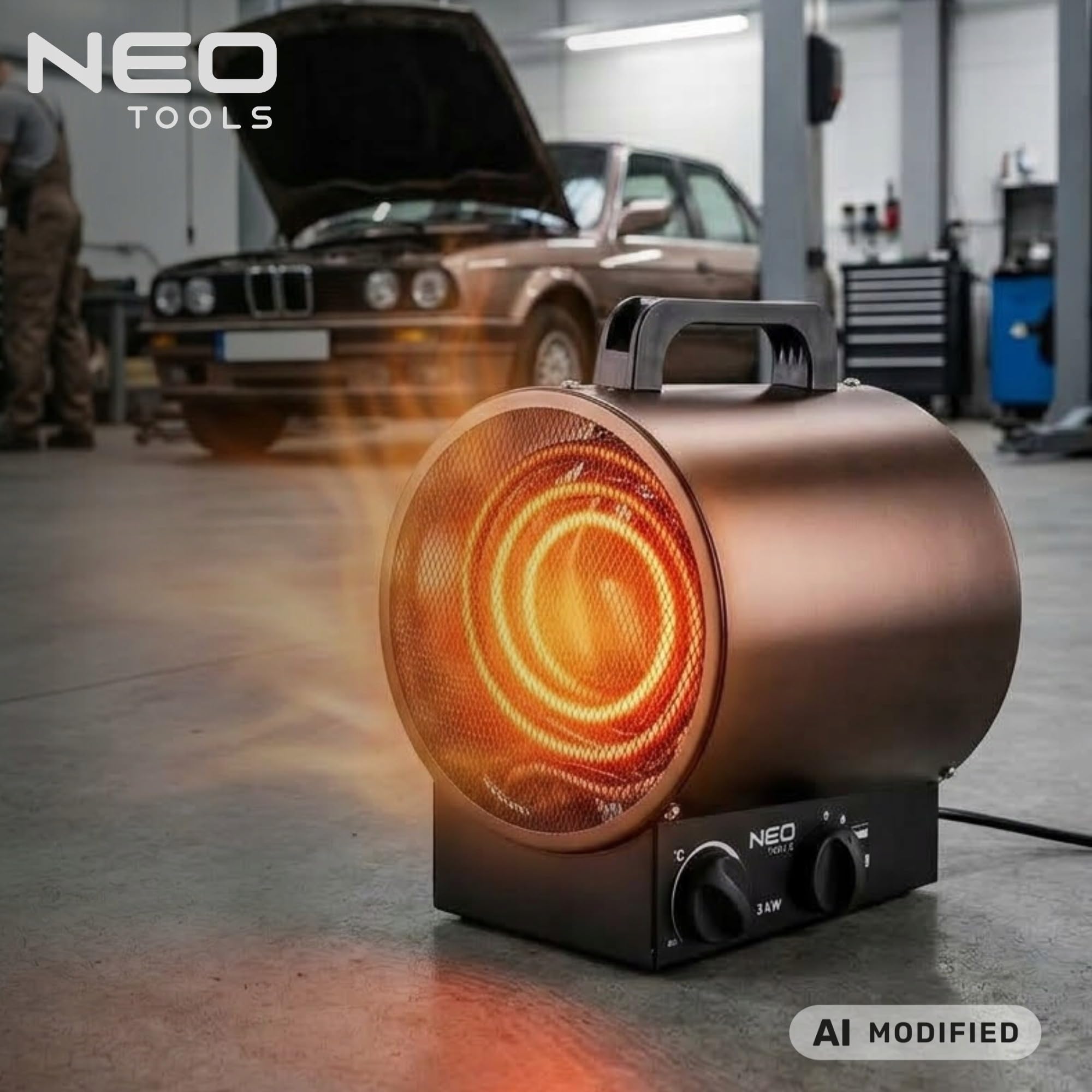 NEO TOOLS chauffage industriel inox 2 kW acier électrique