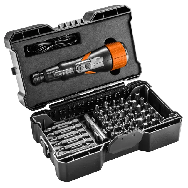 NEO TOOLS tournevis sans fil 3,6V 2,1Nm + 43 embouts