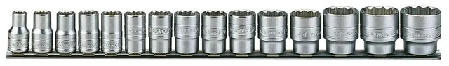 Teng Tools rail douilles 1/2 12 pans 15 pièces
