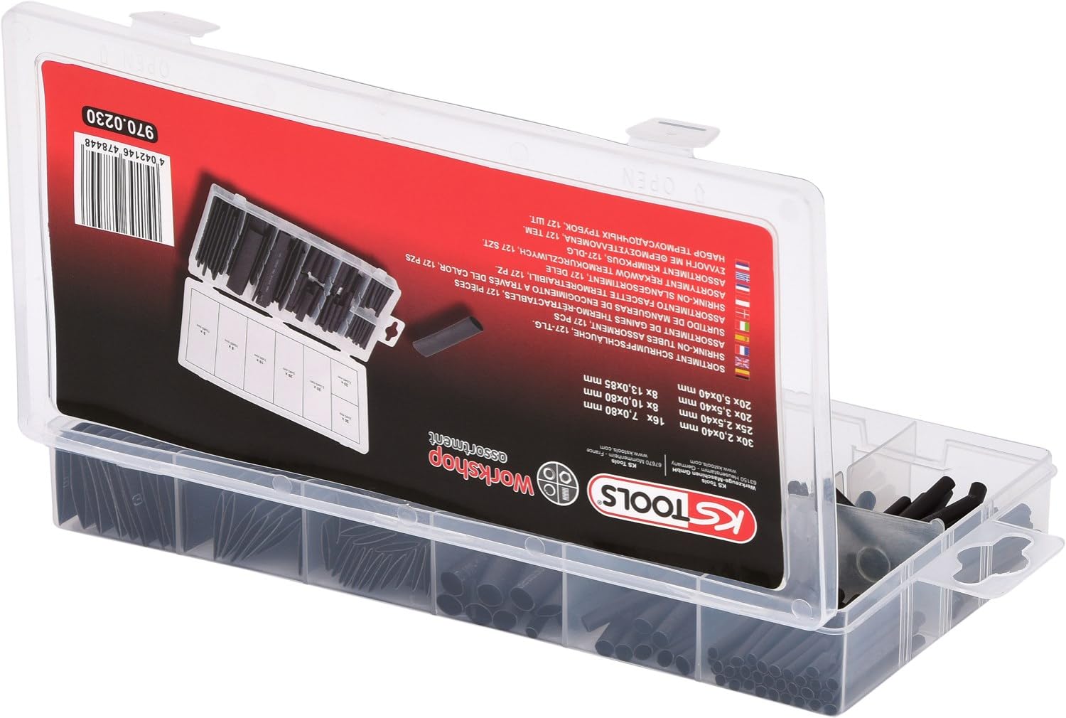 KS Tools 970.0230 assortiment gaine thermorétractable 127 pièces