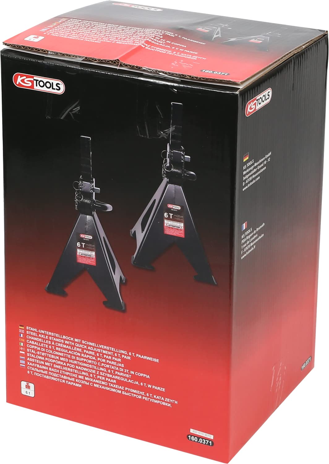 KS Tools 160.0371 chandelles 6 tonnes crémaillère lot de 2