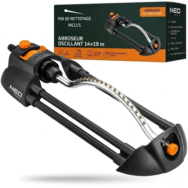 NEO TOOLS Arroseur oscillant 18 buses 266 m²