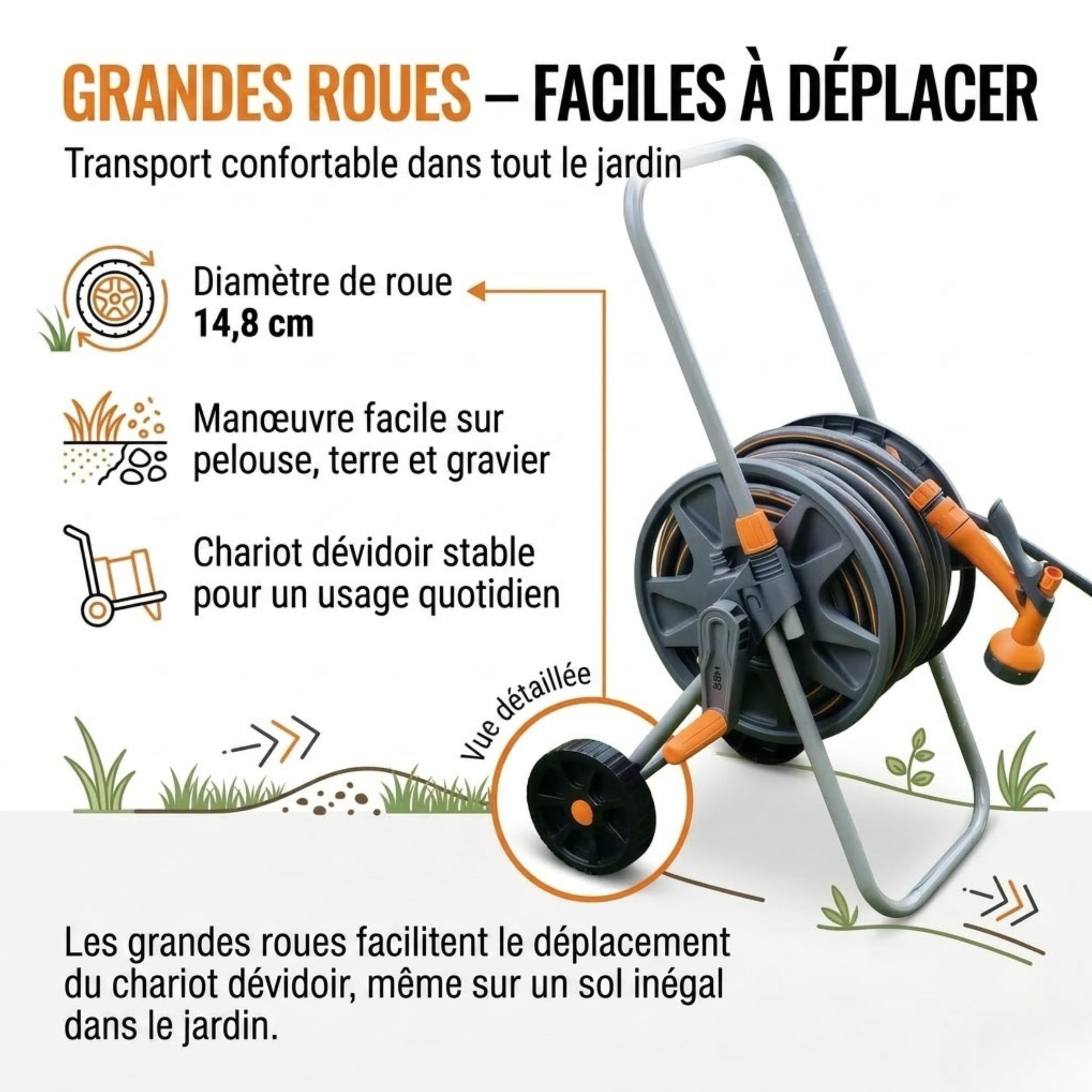 NEO TOOLS Kit irrigation mobile devidoir 30 m 6 jets