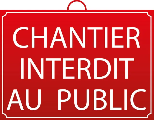 Mondelin panneau chantier interdit au public rigide