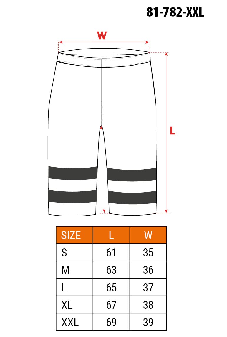 NEO TOOLS short de travail haute visibilité mesh orange