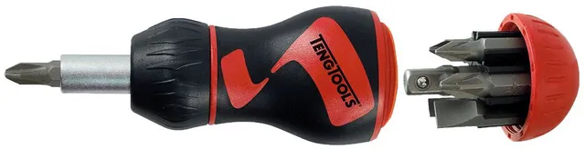 Teng Tools tournevis à cliquet court 1/4" 7 embouts