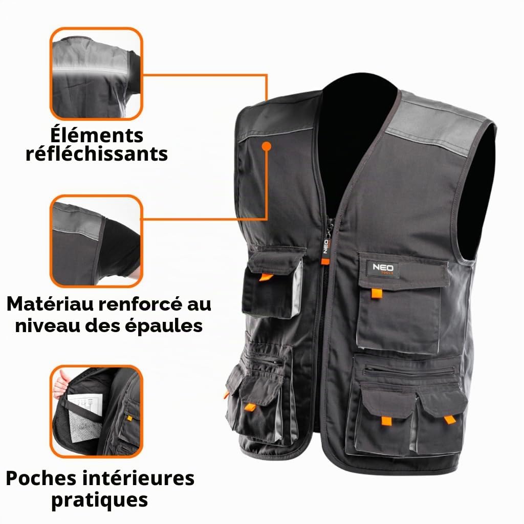 NEO Tools gilet de travail homme taille M
