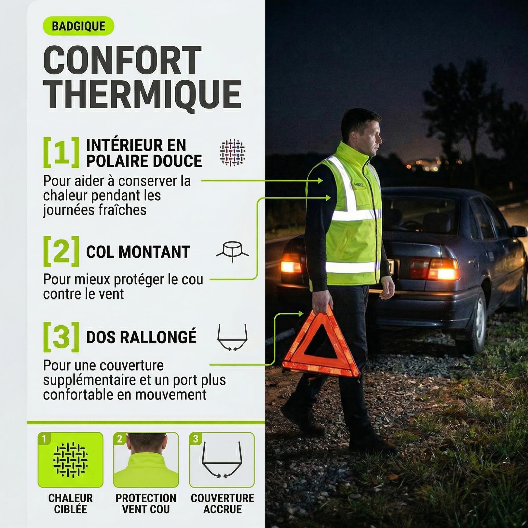 NEO Tools gilet sécurité jaune réversible réfléchissant