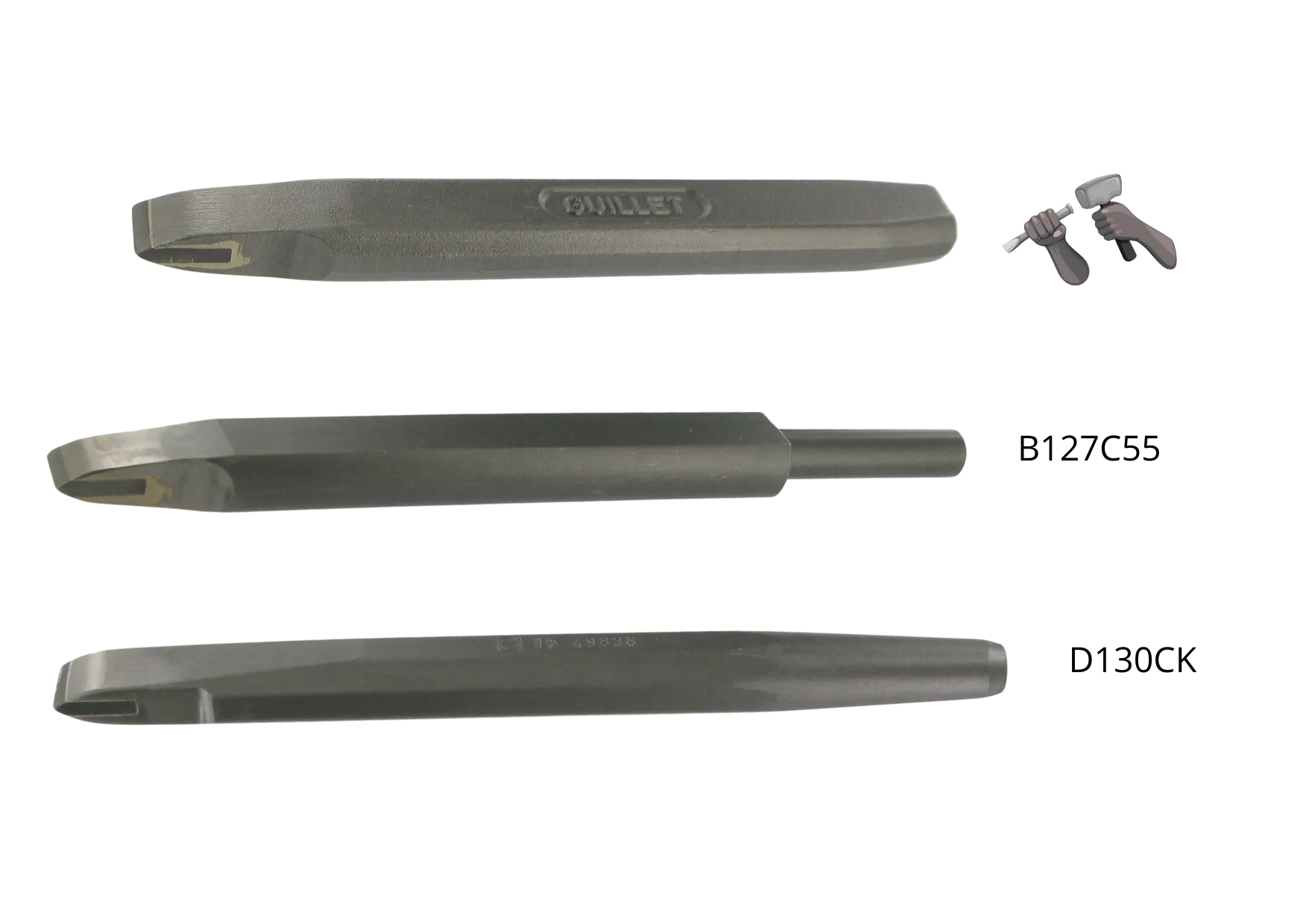 Guillet Ciseau choc carbure granit main