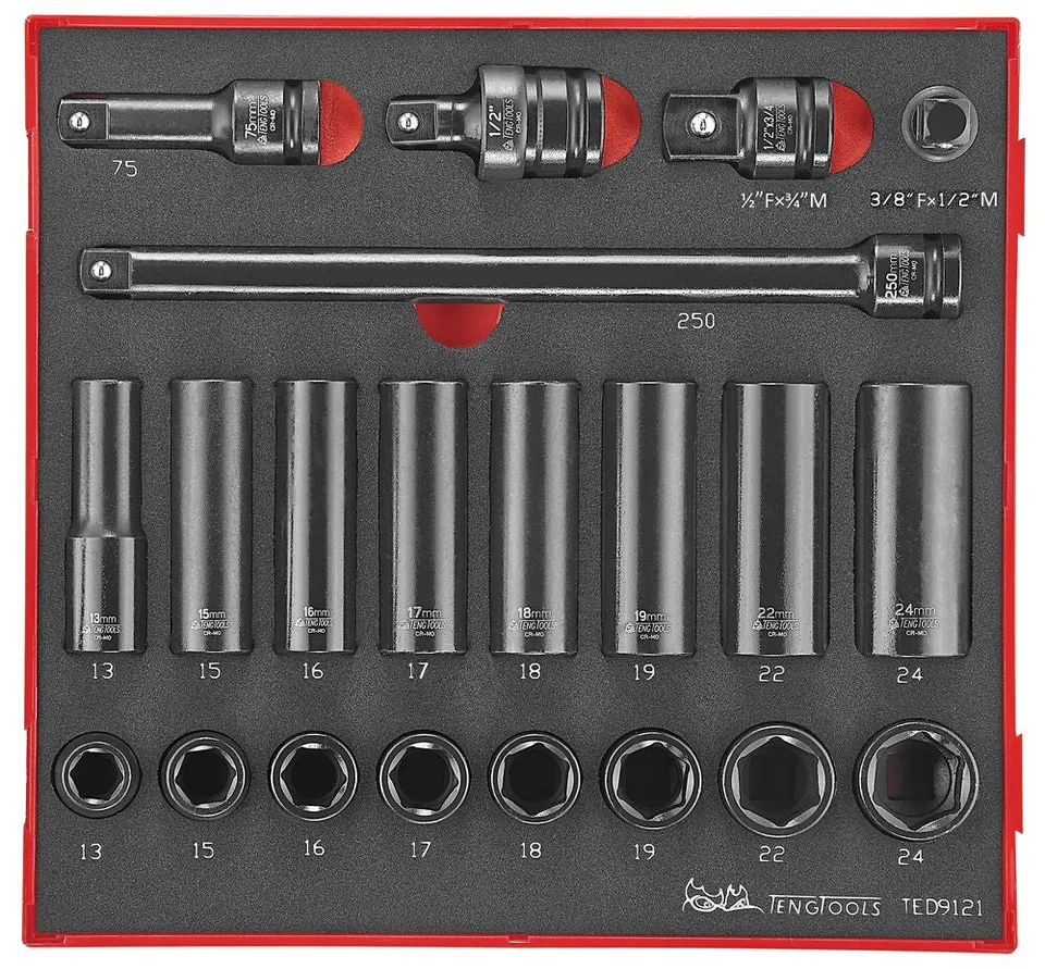 Teng Tools coffret douilles à choc 1/2" 21 pièces