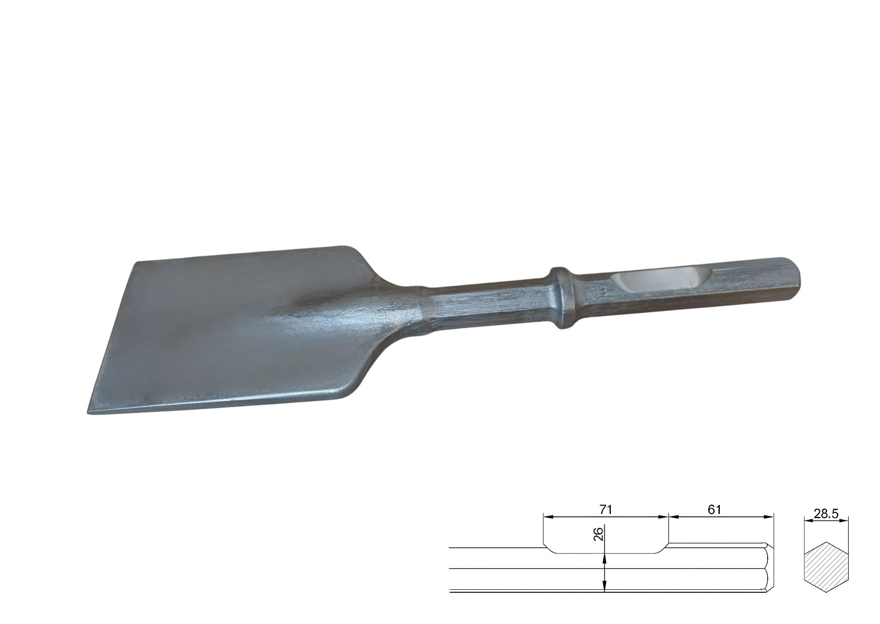 Guillet Burin HEX 28 acier forgé démolition lourde