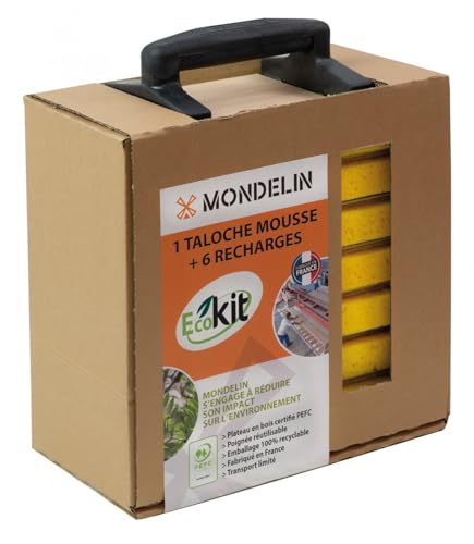 Mondelin Ecokit taloche mousse 14x25 cm + 6 recharges