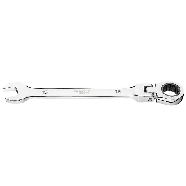 NEO TOOLS Clé mixte à cliquet 15 mm tête articulée