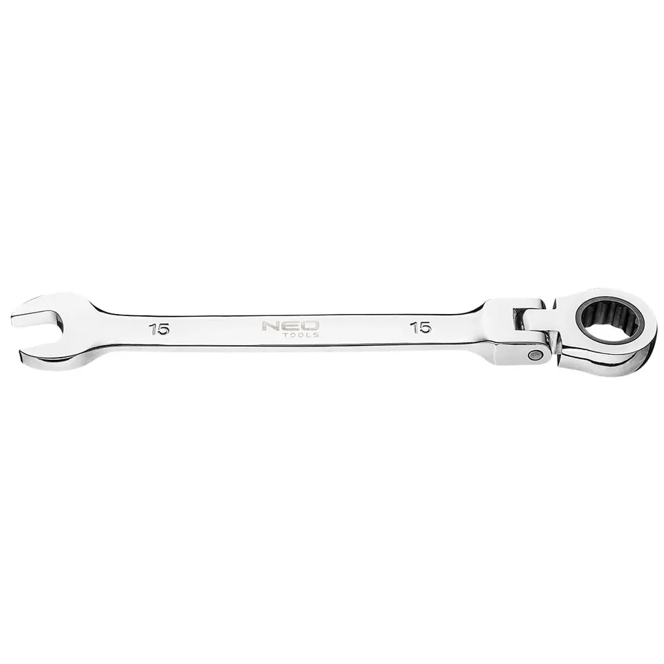 NEO TOOLS Clé mixte à cliquet 15 mm tête articulée