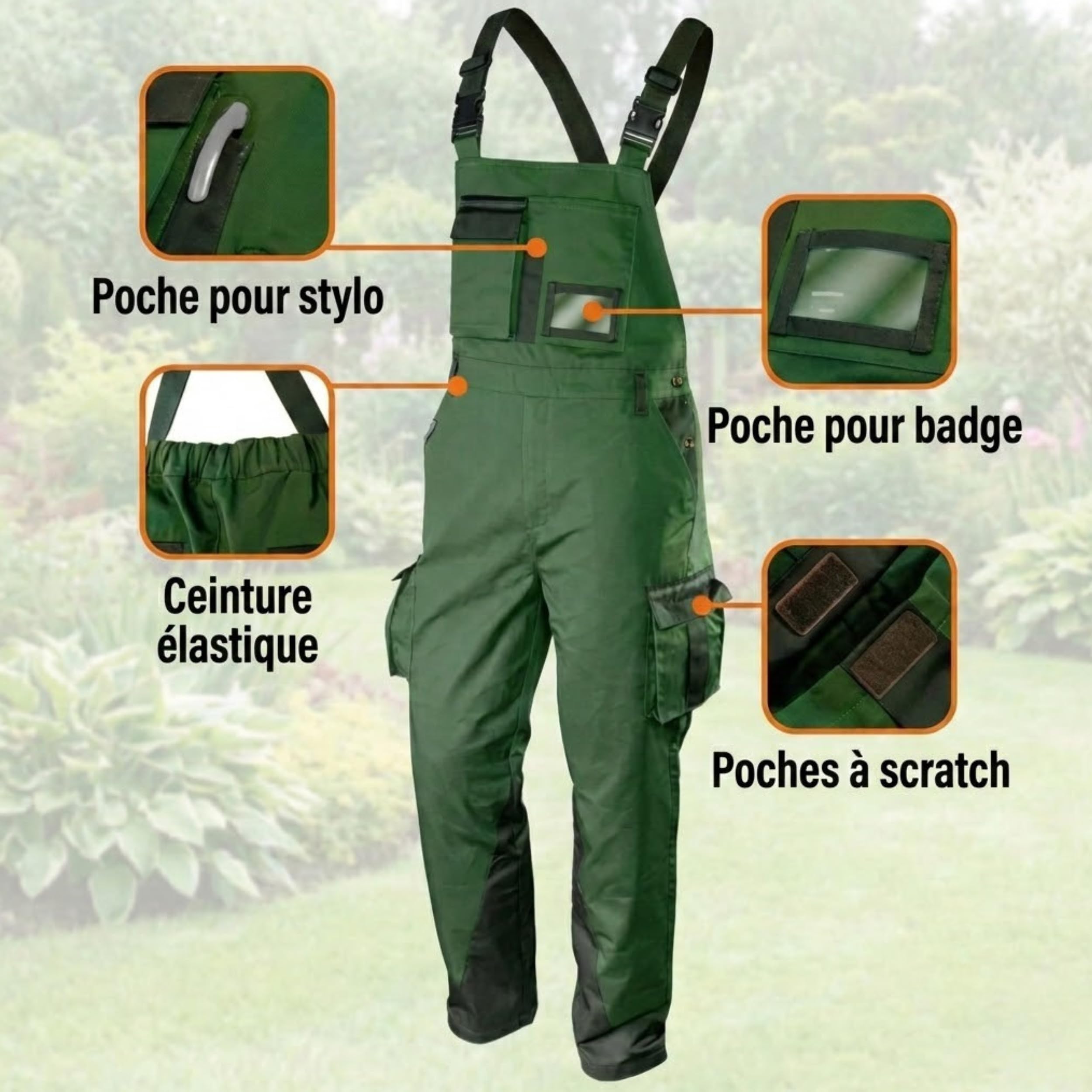 NEO TOOLS Camo salopette camouflage vert olive