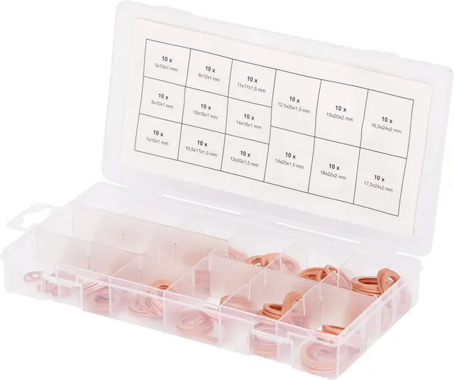 KS TOOLS 970.0040 assortiment 150 joints cuivre 5-17,5 mm
