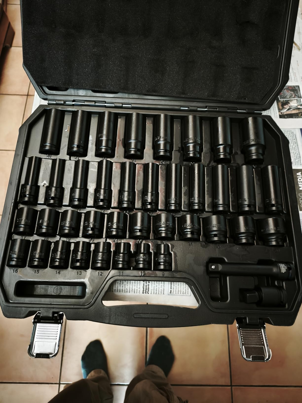 KS Tools 515.0065 Coffret douilles à choc 1/2" 40 pièces 9-30 mm