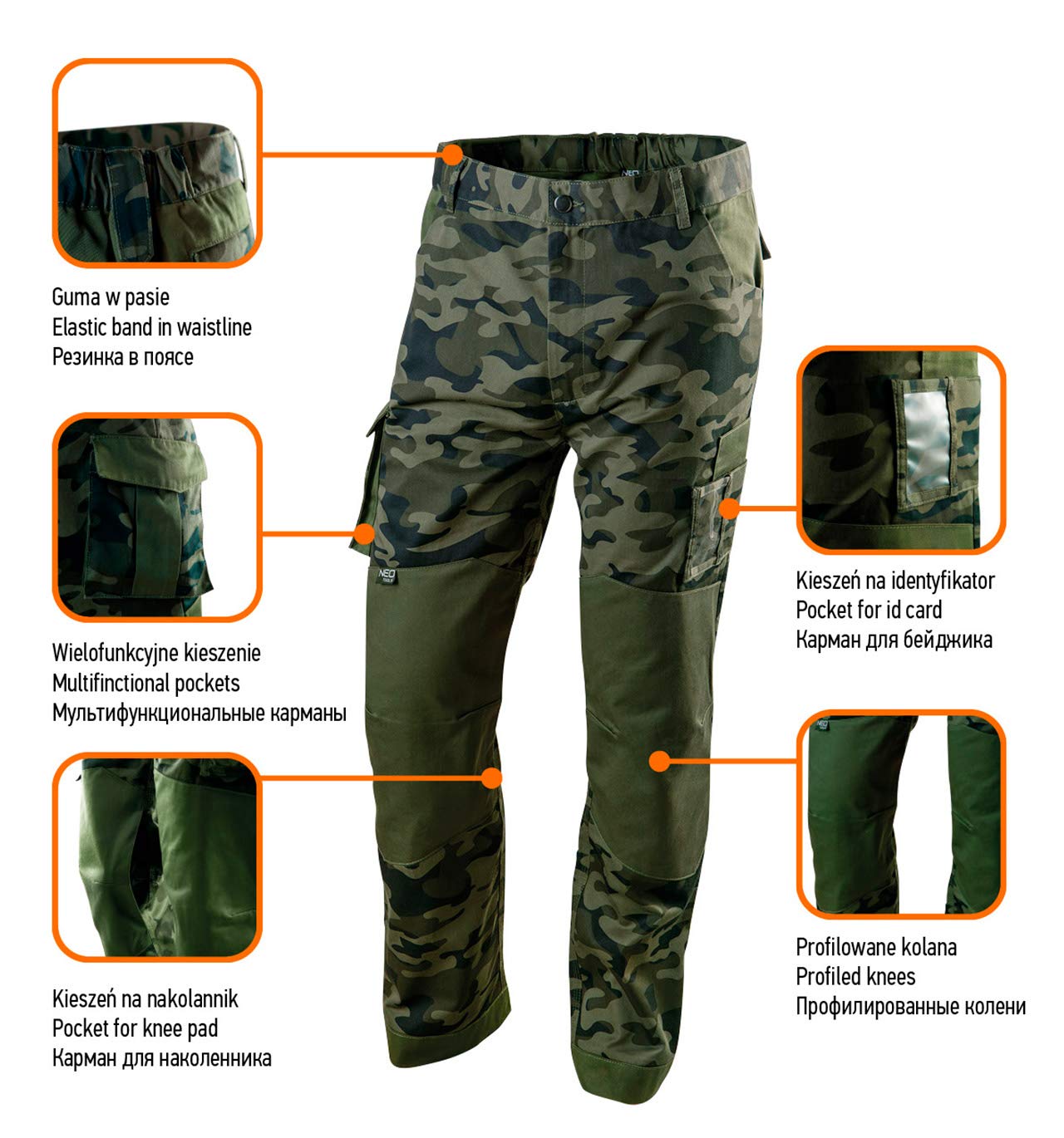 NEO TOOLS X pantalon travail homme vert foncé