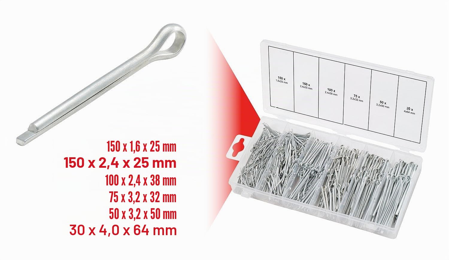 KS Tools 970.0080 goupilles fendues 555 pcs