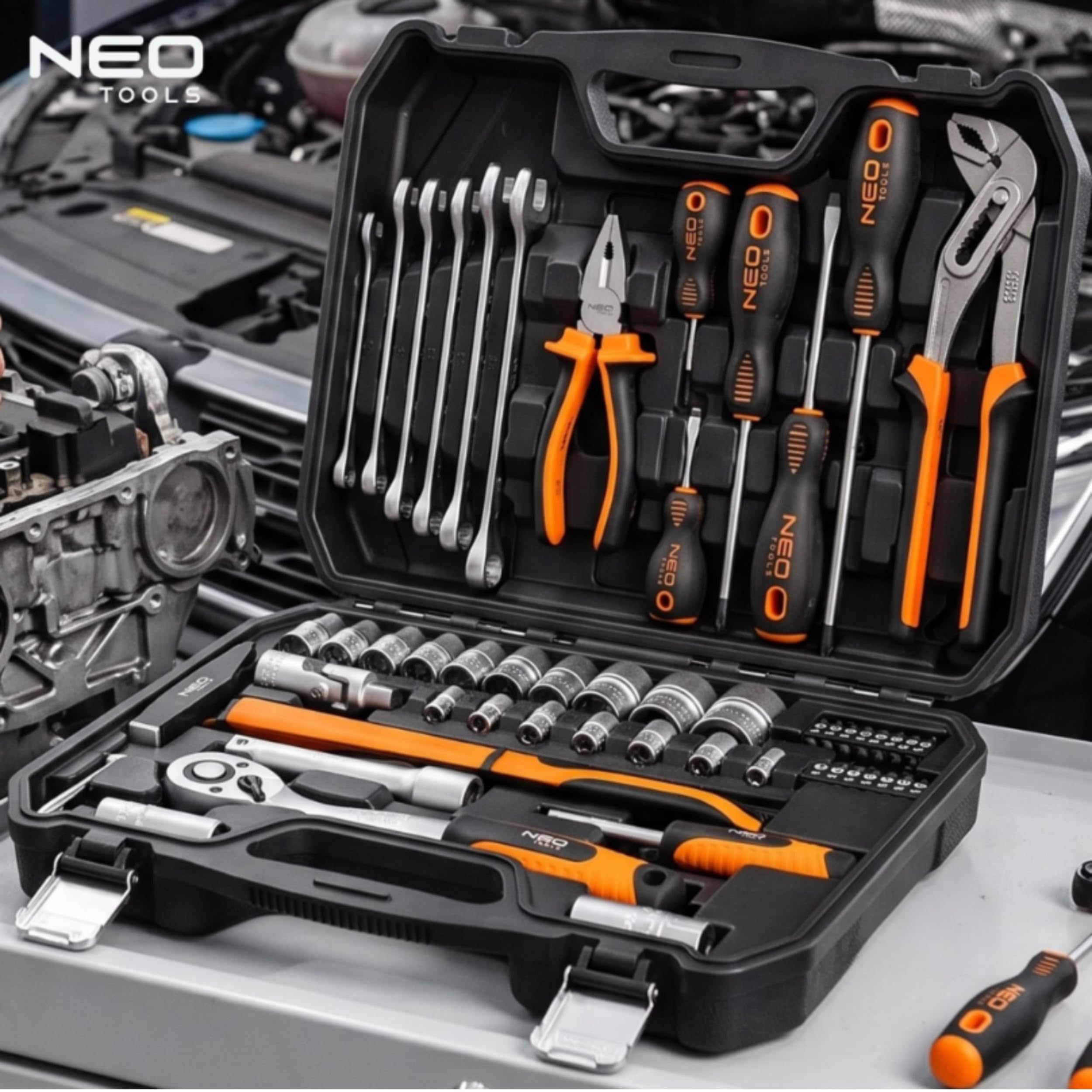 NEO Tools 08-684 mallette à outils 56 pièces complète