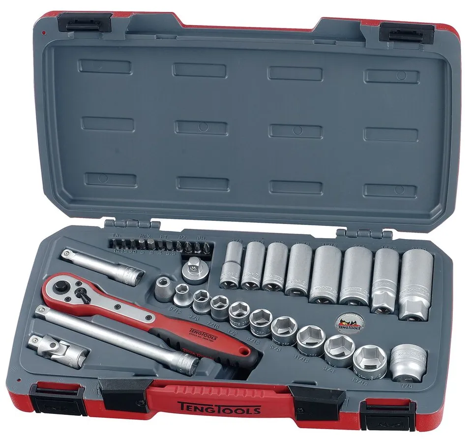 Teng Tools Mecca Pro coffret douilles 3/8" 35 pièces pouces 6 pans