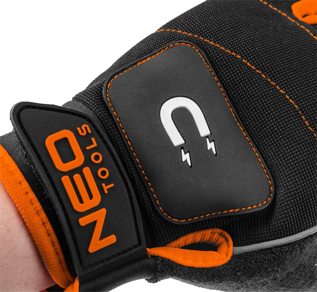 NEO Tools gants de travail sans doigts 10" aimantés