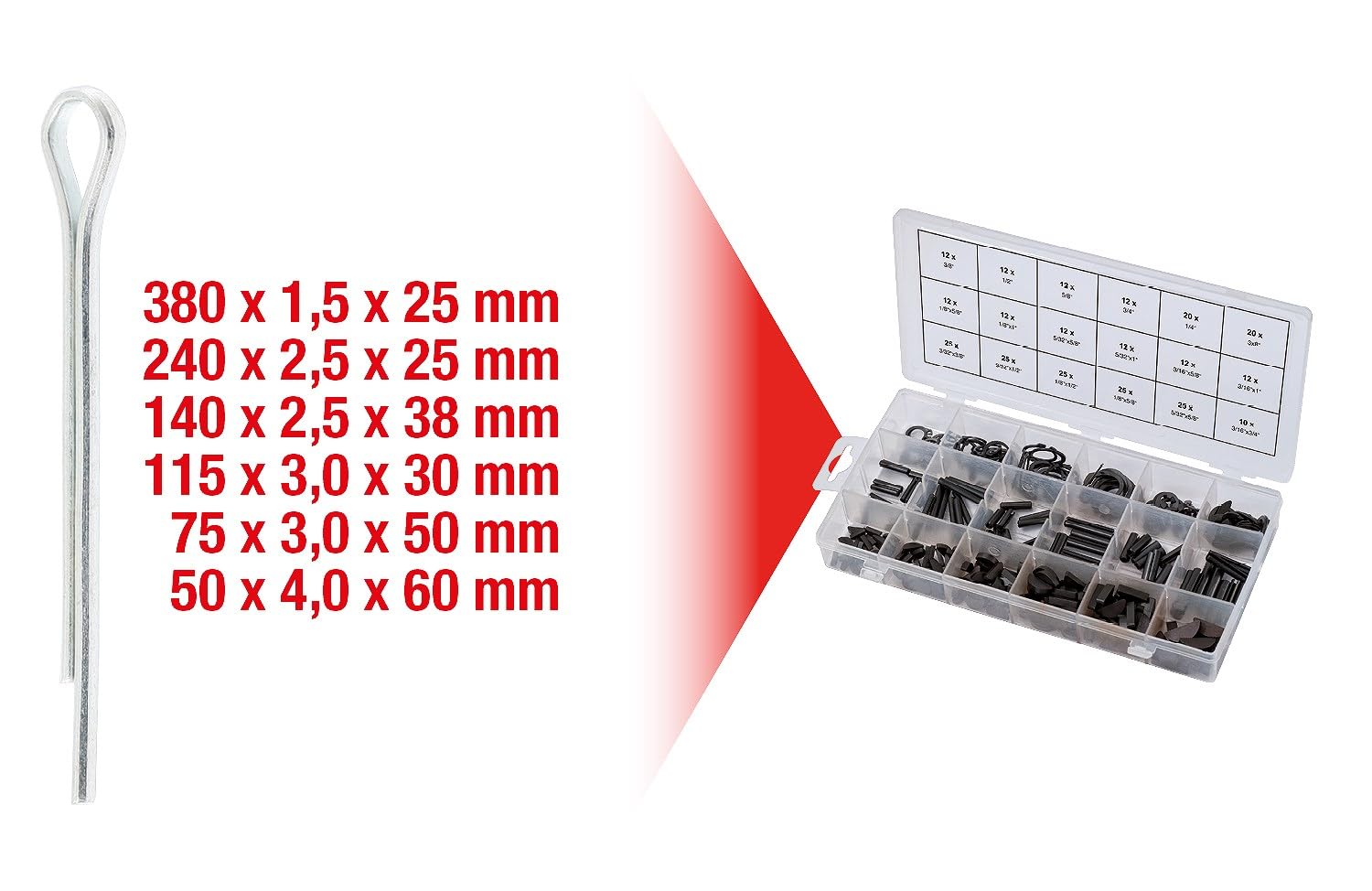 KS Tools 970.0330 assortiment goupilles 1000 pcs